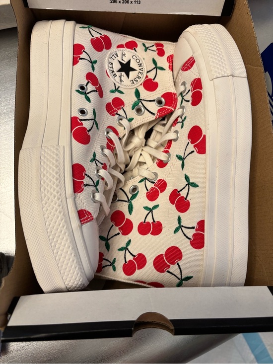 Converse Shoes - Converse High Top Sneakers in White with Red Cherry Print